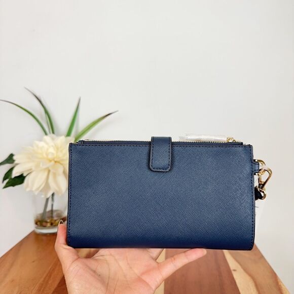 NWT Michael Kors Jet Set Travel Large Double Zip Phone Wallet Wristlet - Picture 4 of 6